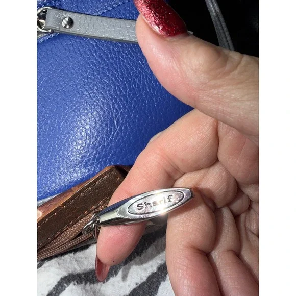 Sharif 1827 Blue Leather Embroidered Parrot Floral Crossbody Bag Grey Trim - Picture 11 of 12